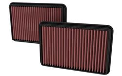 Air Filter Element, Oiled, Cotton Gauze, Red, Panel, 13.00 in. Long, 8.75 in. Wide, 8.75 in. Tall, Ram, 6.2L, Pair