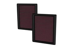 Air Filter Element, Oiled, Cotton Gauze, Red, Panel, 8.34 in. Long, 6.84 in. Wide, 1.43 in. Tall, for Nissan, 3.0L, Pair