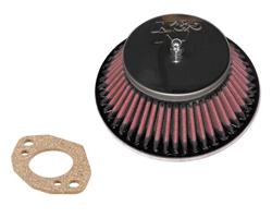 Air Cleaner Assembly, Oval, 1.38 in. Inlet, 2.09 in. Tall, Steel, Chrome Plated, Cotton Gauze, Oiled, Red, Each