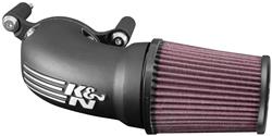 Air Intake, 57 Series FIPK, Aluminum Tube, Black, Cotton Gauze Filter, Oiled, Red, for use on Harley-Davidson®, 1573cc, 1688cc, 1803cc, Kit