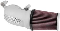 Air Intake, 57 Series FIPK, Aluminum Tube, Silver, Cotton Gauze Filter, Oiled, Red, for use on Harley-Davidson®, 1573cc, 1688cc, 1803cc, Kit