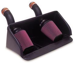 Air Intake, 57 Series FIPK, Polyethylene Tube, Black, Cotton Gauze Filter, Oiled, Red, with Stainless Clamps, Dodge, Viper, 8.0L, Kit