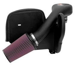 Air Intake, 57 Series FIPK, Polyethylene Tube, Black, Cotton Gauze Filter, Oiled, Red, with Stainless Clamps, Jeep, Cherokee, 4.0L, Kit
