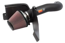 Air Intake, 57 Series FIPK, Polyethylene Tube, Black, Cotton Gauze Filter, Oiled, Red, with Stainless Clamps, Jeep, Liberty, 3.7L, Kit