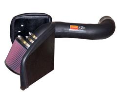 Air Intake, 57 Series FIPK, Polyethylene Tube, Black, Cotton Gauze Filter, Oiled, Red, with Clamps, Dodge, Dakota, Mitsubishi, Raider, 4.7L, Kit