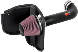 Air Intake, 57 Series FIPK, Polyethylene Tube, Black, Cotton Gauze Filter, Oiled, Red, with Clamps, Jeep, Commander, Grand Cherokee, 5.7L, Kit