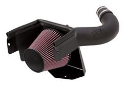 Air Intake, 57 Series FIPK, Polyethylene Tube, Black, Cotton Gauze Filter, Oiled, Red, with Stainless Clamps, Jeep, Wrangler, 3.8L, Kit