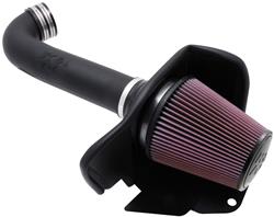 Air Intake, 57 Series FIPK, Polyethylene Tube, Black, Cotton Gauze Filter, Oiled, Red, with Clamps, Dodge, Durango, Jeep, Grand Cherokee, 5.7L, Kit