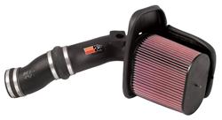 Air Intake, 57 Series FIPK, Polyethylene Tube, Black, Cotton Gauze Filter, Oiled, Red, with Stainless Clamps, Ford, Excursion, F250-550, 6.0L, Kit