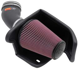 Air Intake, 57 Series FIPK, Polyethylene Tube, Black, Cotton Gauze Filter, Oiled, Red, with Stainless Clamps, Ford, F150, 5.4L, Kit