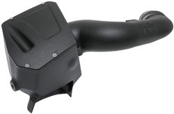 Air Intake, 57 Series FIPK, Polyethylene Tube, Black, Cotton Gauze Filter, Oiled, Red, with Clamps, Ford, F250, F350, F450, 6.7L, Kit