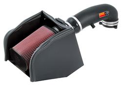 Air Intake, 57 Series FIPK, Polyethylene Tube, Black, Cotton Gauze Filter, Oiled, Red, Chevy, GMC, C2500, C3500, K2500, Tahoe, Denali, 5.0L, 5.7L, Kit