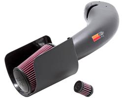 Air Intake, 57 Series FIPK, Polyethylene Tube, Black, Cotton Gauze Filter, Oiled, Red, with Clamps, Chevy, GMC, 2500, 3500, 7.4L, Kit