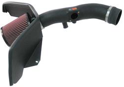 Air Intake, 57 Series FIPK, Polyethylene Tube, Black, Cotton Gauze Filter, Oiled, Red, Chevy, Trailblazer, GMC, Envoy, Isuzu, Ascender, 4.2L, Kit