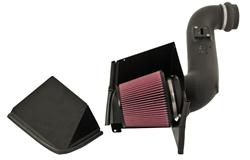 Air Intake, 57 Series FIPK, Polyethylene Tube, Black, Cotton Gauze Filter, Oiled, Red, with Clamps, Chevy, GMC, 2500, 3500, 6.6L, Kit