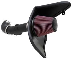 Air Intake, 57 Series FIPK, Polyethylene Tube, Black, Cotton Gauze Filter, Oiled, Red, with Clamps, Chevy, Camaro, 3.6L, Kit