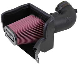 Air Intake, 57 Series FIPK, Polyethylene Tube, Black, Cotton Gauze Filter, Oiled, Red, with Stainless Clamps, Chevy, Corvette, 6.2L, Kit