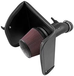 Air Intake, 57 Series FIPK, Polyethylene Tube, Black, Cotton Gauze Filter, Oiled, Red, with Stainless Clamps, Chevy, Colorado, GMC, Canyon, 2.5L, Kit