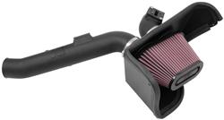 Air Intake, 57 Series FIPK, Polyethylene Tube, Black, Cotton Gauze Filter, Oiled, Red, with Stainless Clamps, Cadillac, ATS-V, 3.6L, Kit