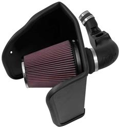 Air Intake, 57 Series FIPK, Polyethylene Tube, Black, Cotton Gauze Filter, Oiled, Red, with Stainless Clamps, Chevy, Colorado, GMC, Canyon, 2.8L, Kit