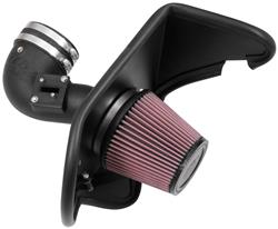 Air Intake, 57 Series FIPK, Polyethylene Tube, Black, Cotton Gauze Filter, Oiled, Red, with Stainless Clamps, Chevy, Camaro, 2.0L, Kit