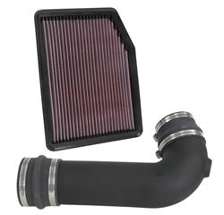 Air Intake, 57 Series FIPK, Polyethylene Tube, Black, Cotton Gauze Filter, Oiled, Red, with Stainless Clamps, Cadillac, Chevy, GMC, 5.3L, 6.2L, Kit