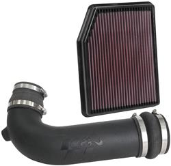 Air Intake, 57 Series FIPK, Polyethylene Tube, Black, Cotton Gauze Filter, Oiled, Red, with Stainless Clamps, Chevy, GMC, 1500, 4.3L, Kit