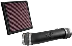 Air Intake, 57 Series FIPK, Polyethylene Tube, Black, Cotton Gauze Filter, Oiled, Red, with Stainless Clamps, Toyota, Tacoma, 3.5L, Kit