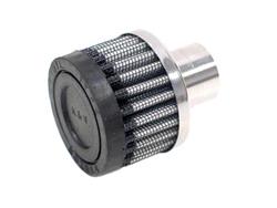 Valve Cover Breather, Crankcase Vent, Push-In, Round, Chrome Base, Rubber Top, K&N Logo, fits 1.00 in. Hole, Each