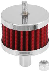Valve Cover Breather, Crankcase Vent, Push-In, Round, Chrome Base, Chrome Top with Stud, K&N Logo, fits 0.500 in. Hole, Each