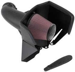 Air Intake, AirCharger, 63 Series, Polyethylene Tube, Black, Cotton Gauze Filter, Oiled, Red, Dodge, Durango. Jeep, Grand Cherokee, 6.2L, Kit