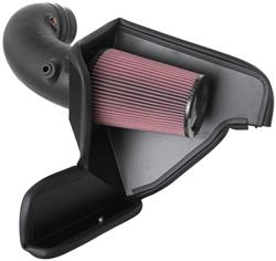 Air Intake, AirCharger, 63 Series, Polyethylene Tube, Black, Cotton Gauze Filter, Oiled, Red, Ford, Mustang, Shelby, GT500, 5.2L, Kit