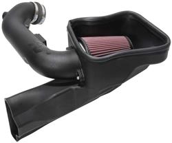 Air Intake, AirCharger, 63 Series, Polyethylene Tube, Black, Cotton Gauze Filter, Oiled, Red, Ford, Mustang GT, 5.0L, Kit