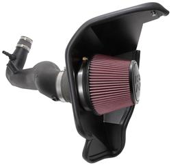 Air Intake, AirCharger, 63 Series, Polyethylene Tube, Black, Cotton Gauze Filter, Oiled, Red, Ford, Mustang, 2.3L, Kit