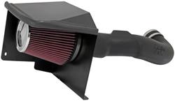 Air Intake, 57 Series FIPK, Polyethylene Tube, Black, Cotton Gauze Filter, Oiled, Red, with Clamps, Cadillac, Chevy, GMC, 4.8L, 5.3L, 6.2L, Kit