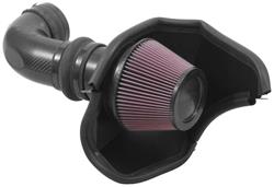 Air Intake, AirCharger, 63 Series, Carbon Fiber Tube, Black, Cotton Gauze Filter, Oiled, Red, Cadillac, CTS-V, 6.2L, Kit