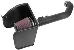 Air Intake, AirCharger, 63 Series, Polyethylene Tube, Black, Cotton Gauze Filter, Oiled, Red, Chevy, Colorado, GMC, Canyon, 3.6L, Kit