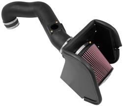 Air Intake, AirCharger, 63 Series, Polyethylene Tube, Black, Cotton Gauze Filter, Oiled, Red, for Nissan, Titan, 5.0L, Kit