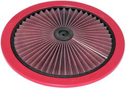 Air Cleaner Top, X-Stream Airflow, 14 in. Round, Plastic Frame, Red Powdercoat, Cotton Gauze Element, Oiled, Red, Each