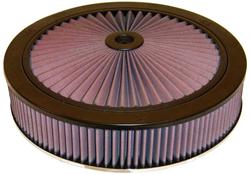 Air Cleaner, X-Stream Airflow, 14 in. Round, Aluminum Frame, Black, Dropped, Chrome Base, 5.13 in. Inlet. Cotton Gauze Filter, 3 in. Tall, Each