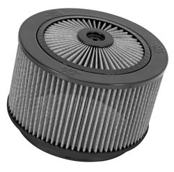 Air Cleaner, X-Stream Airflow, 9 in. Round, Aluminum Frame, Black, Raised, Stainless Base, 7.31 in. Inlet. Oiled Filter, 5 in. Tall, Each