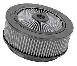 Air Cleaner, X-Stream Airflow, 9 in. Round, Aluminum Frame, Black, Raised, Stainless Base, 7.31 in. Inlet. Oiled Filter, 3 in. Tall, Each