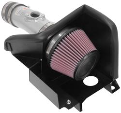 Air Intake, Typhoon, 69 Series, Aluminum Tube, Mirror Silver, Cotton Gauze Filter, Oiled, Red, for use on Honda®, Accord, Non Hybrid, 2.0L, Kit