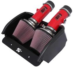 Air Intake, Typhoon, 69 Series, Aluminum Tube, Textured Red, Cotton Gauze Filter, Oiled, Red, Dodge, V10, Kit