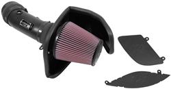 Air Intake, Typhoon, 69 Series, Aluminum Tube, Textured Black, Cotton Gauze Filter, Oiled, Red, Dodge, Challenger, Charger, 6.2L, Kit