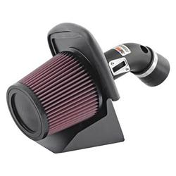 Air Intake, Typhoon, 69 Series, Aluminum Tube, Textured Black, Cotton Gauze Filter, Oiled, Red, Ford, Focus, Non SULEV, 2.0L, Kit