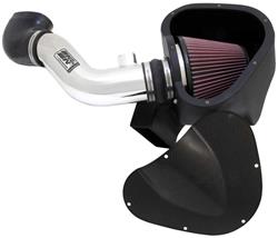 Air Intake, Typhoon, 69 Series, Aluminum Tube, Polished, Cotton Gauze Filter, Oiled, Red, Ford, Modular V8, Kit