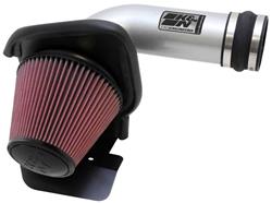 Air Intake, Typhoon, 69 Series, Aluminum Tube, Silver, Cotton Gauze Filter, Oiled, Red, Ford, V6, Kit