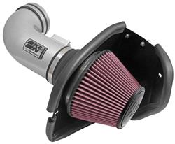 Air Intake, Typhoon, 69 Series, Aluminum Tube, Silver, Cotton Gauze Filter, Oiled, Red, Cadillac, Small Block LS, Kit