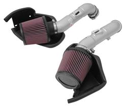 Air Intake, Typhoon, 69 Series, Aluminum Tube, Silver, Cotton Gauze Filter, Oiled, Red, for Infiniti, Q50, 3.7L, Kit